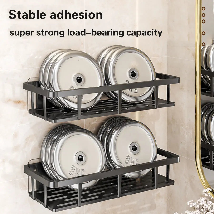 Non-Perforated Bathroom Storage Rack, Wall-Mounted Toilet, Washroom, Wall-Mounted Cosmetic Storage Rack