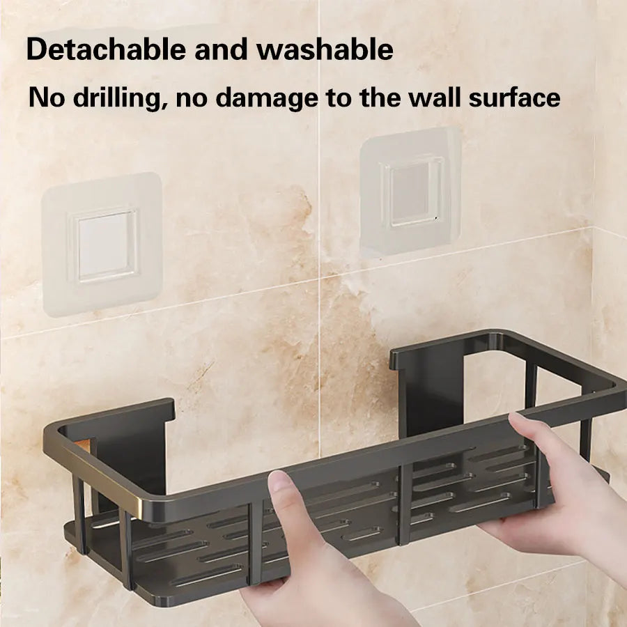 Non-Perforated Bathroom Storage Rack, Wall-Mounted Toilet, Washroom, Wall-Mounted Cosmetic Storage Rack